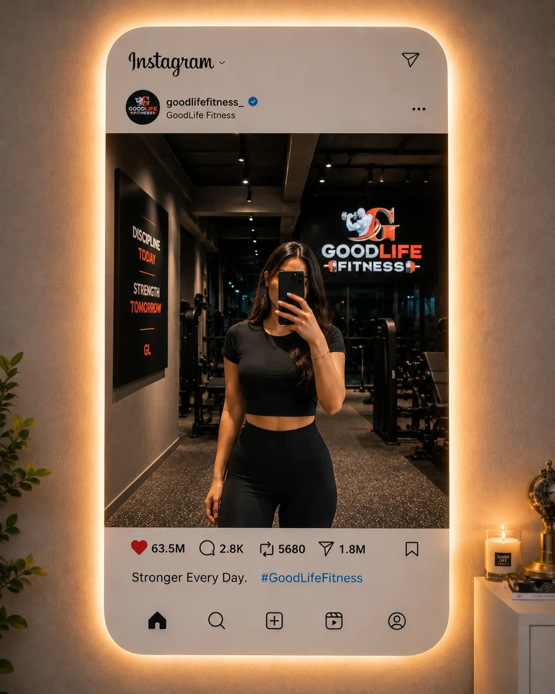 Selfie point at Goodlife Fitness premium gym Solapur