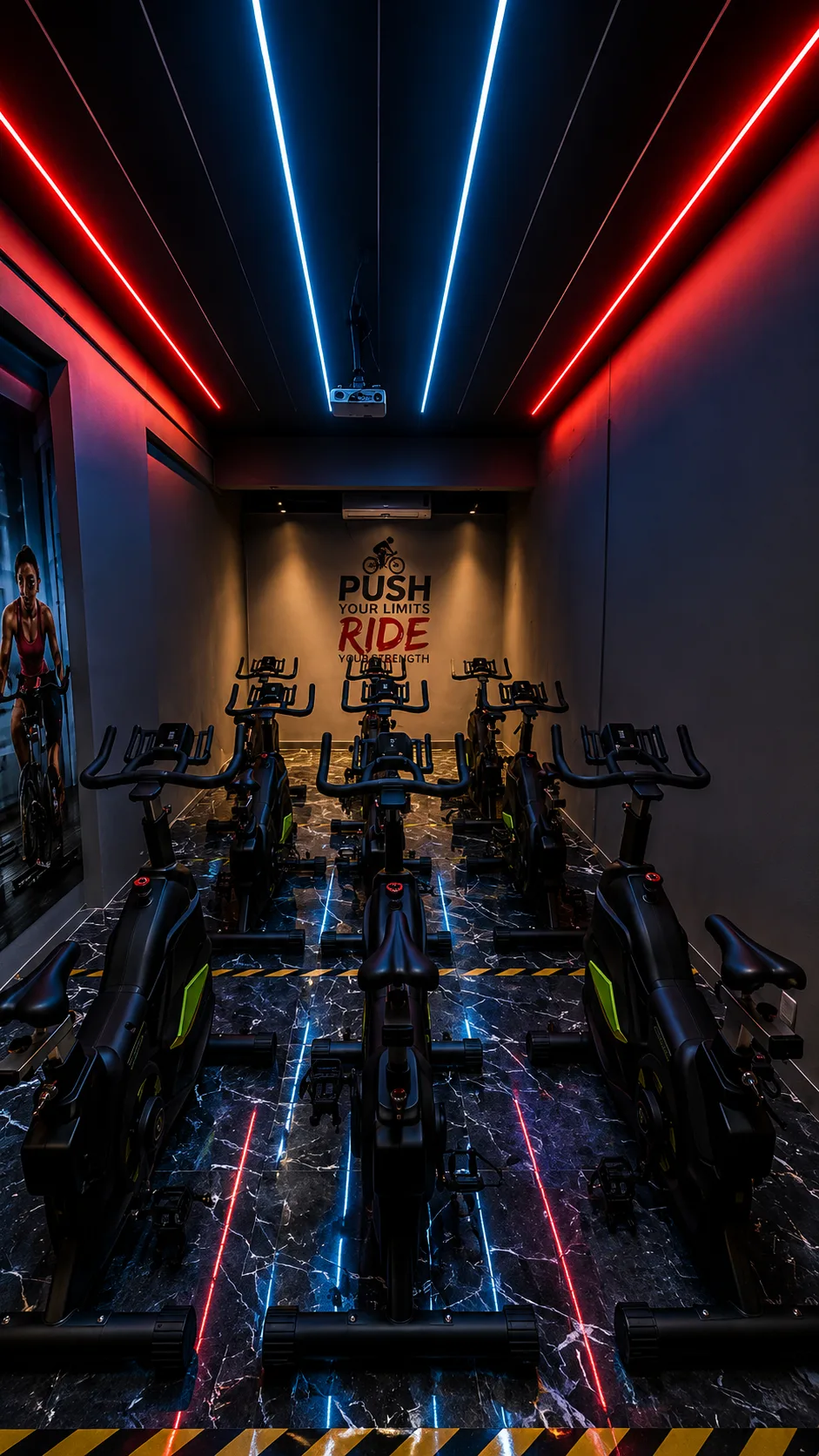 Spinning studio at Goodlife Fitness premium gym Solapur